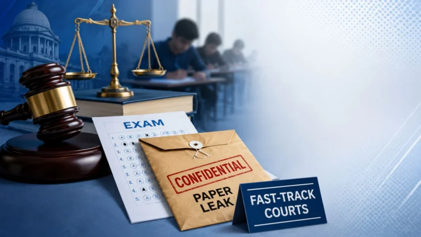 Students preparing for competitive examinations as authorities introduce fast-track courts to address national paper leak cases.