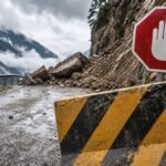 A mountain road leading to Namsai shows signs of monsoon-related damage as authorities temporarily restrict domestic tourism permits for visitor safety.