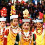 Khasi cultural performers and artisans participate in a heritage festival celebrating traditional music, crafts, and indigenous culture in Meghalaya
