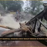 A washed-away Bailey bridge in Lower Subansiri after a swollen hill stream destroyed the vital road crossing during heavy monsoon rains.