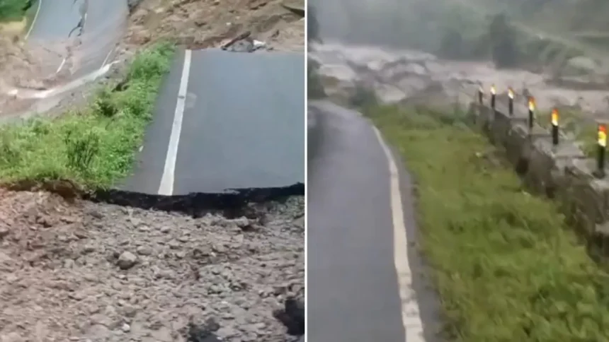 Road blockages and debris on the Koloriang route isolate Kurung Kumey district as emergency teams assess damage and plan restoration during the monsoon season.