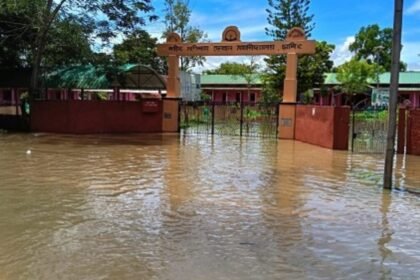 Waterlogged areas around Sivasagar schools prompt officials to seek an extension of the summer vacation for student safety.