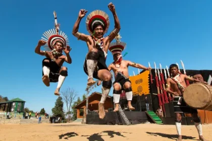Nagaland officials prepare administrative and venue arrangements for the upcoming Hornbill Festival at Kisama.