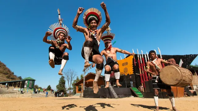 Nagaland officials prepare administrative and venue arrangements for the upcoming Hornbill Festival at Kisama.