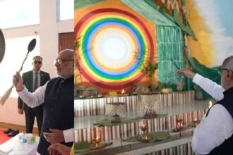 Vice-President C. P. Radhakrishnan visits Nyedar Namlo in Itanagar, a sacred Donyi-Polo community worship centre.