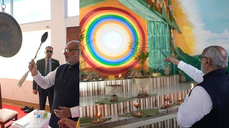 Vice-President C. P. Radhakrishnan visits Nyedar Namlo in Itanagar, a sacred Donyi-Polo community worship centre.