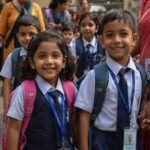 Tripura schoolchildren attend primary classes as the state records a 0% primary dropout rate in the 2025-26 academic year.