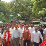 Candidates from major political parties file nomination papers ahead of the Tripura Village Committee elections.
