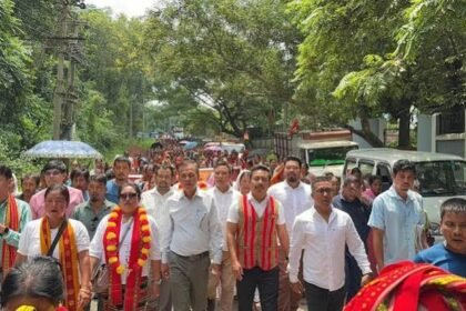 Candidates from major political parties file nomination papers ahead of the Tripura Village Committee elections.