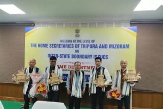 Senior officials from Tripura and Mizoram hold a high-level meeting in Agartala to discuss the inter-state boundary dispute and maintain the existing border status quo.