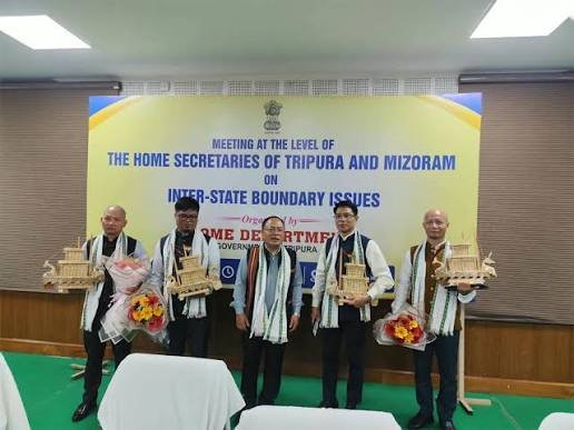 Senior officials from Tripura and Mizoram hold a high-level meeting in Agartala to discuss the inter-state boundary dispute and maintain the existing border status quo.