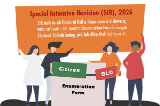 Mizoram election officials conduct electoral roll verification and voter registration activities under Special Intensive Revision 2026.