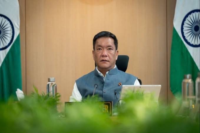 Alt Text: Pema Khandu’s visit to Yingkiong amid protests against the proposed Siang Upper Multipurpose Project in Arunachal Pradesh