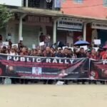 Naga community members rally in Senapati demanding justice for three civilians killed at Kailengjang in Manipur